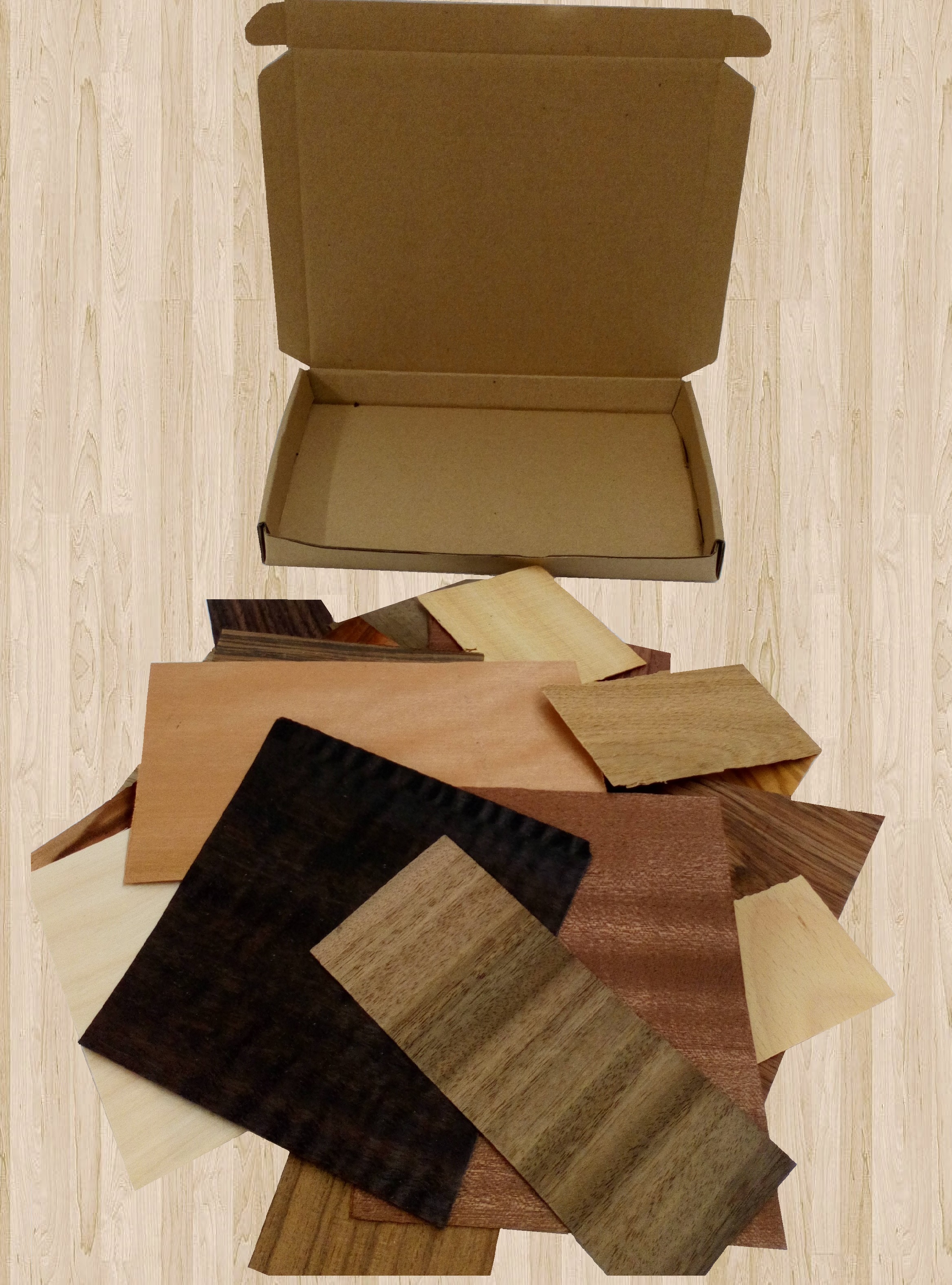 Flat Cut wood veneer marquetry pack